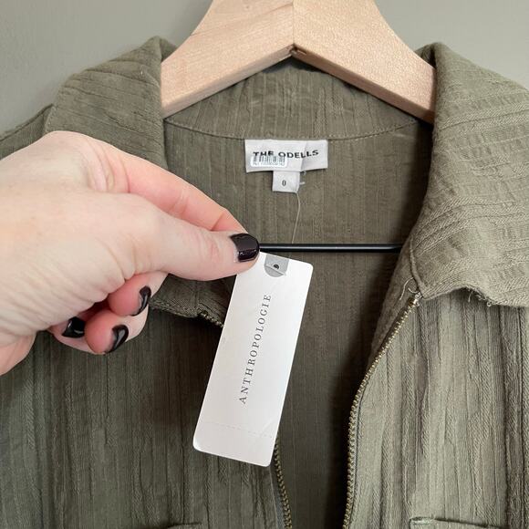 NWT Anthropologie The Odells Tamil Coveralls Olive Green Size 0 Utility Jumpsuit - Picture 9 of 16